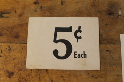 Set of 16 Vintage Antique Store Price Number Tags Printed Display Mercantile