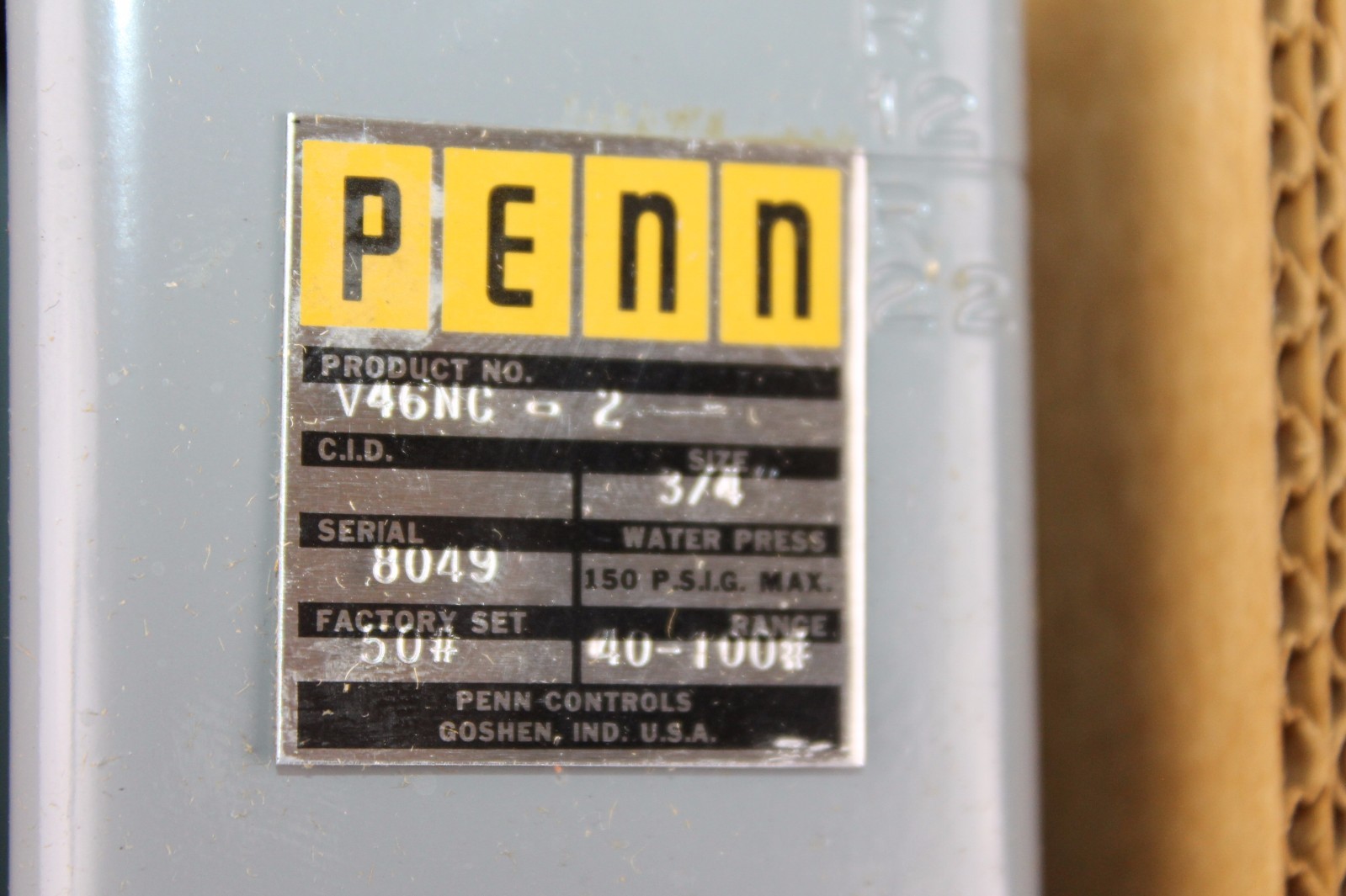 PENN Controls V46NC-2 3/4