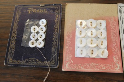 Antique VTG Lot of Tiny Button Cards Edwardian Era Pearl Glass Celluloid