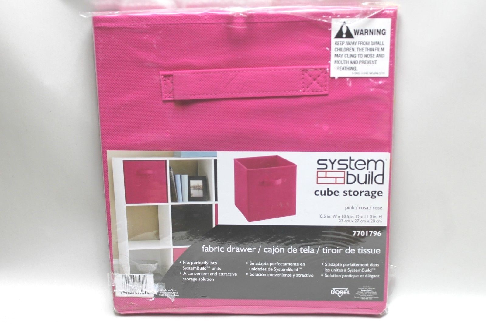 New System Build Cube Storage Pink Fabric Storage Drawer Cubicle