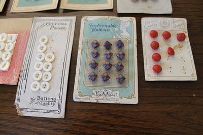 Antique VTG Lot of Tiny Button Cards Edwardian Era Pearl Glass Celluloid