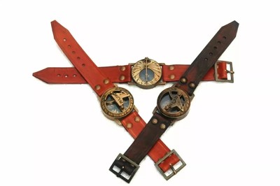 3 Different Antique Steampunk Wrist Brass Compass & Sundial-Watch Leather FLIS
