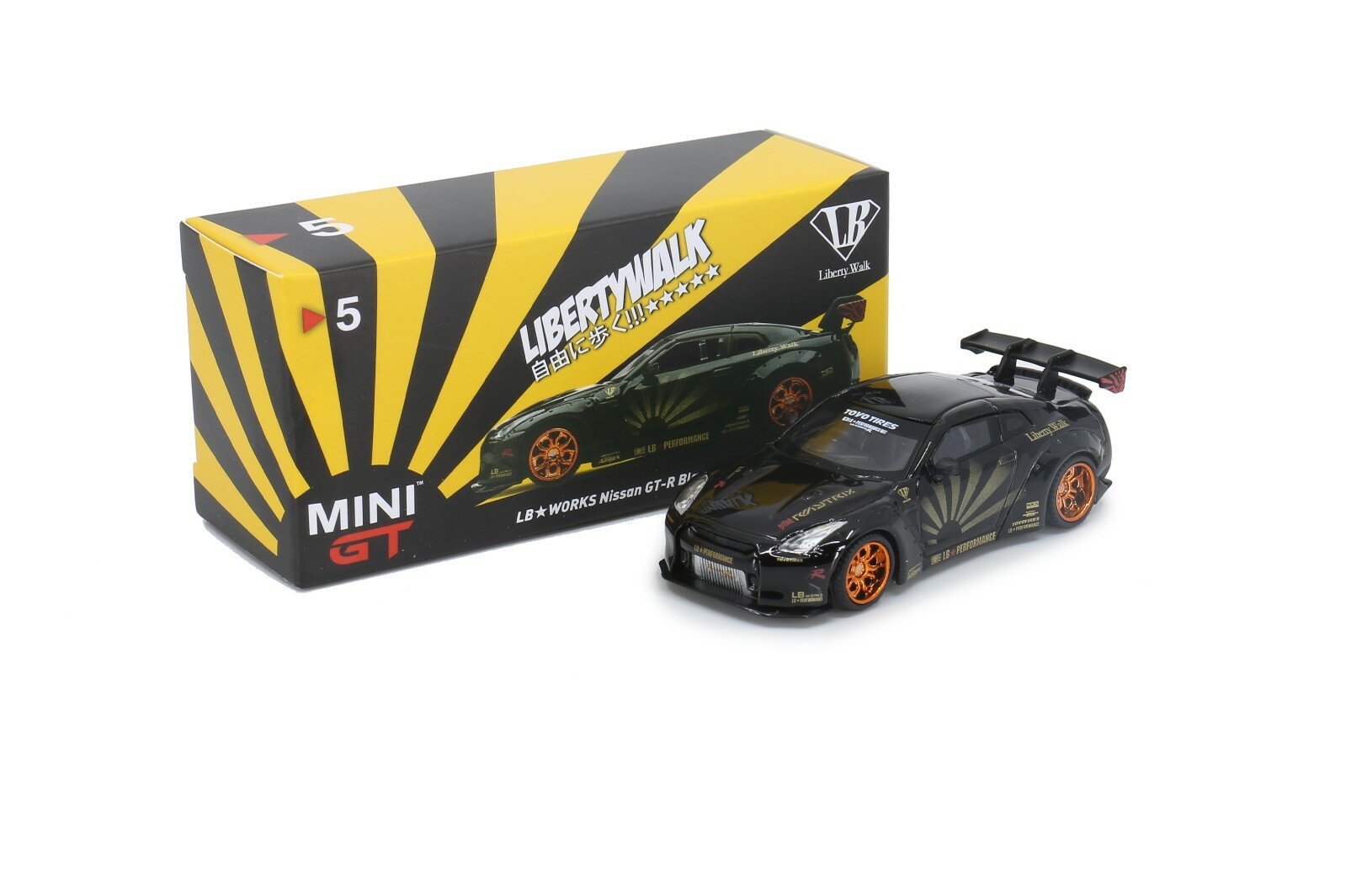 MINI GT 5 LB WORKS Nissan GT-R (R35) Black w/ Copper Wheel MINI GT 5 LB WORKS Nissan GT-R (R35) Black w/ Copper Wheel