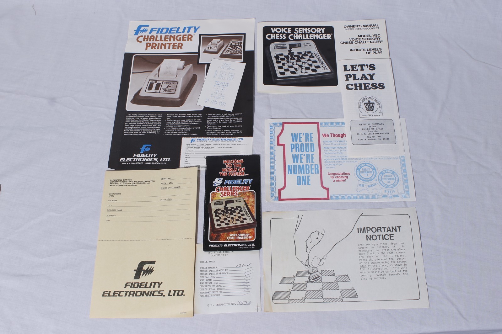 Voice Sensory Chess Challenger VSC Fidelity Electronics Manual/Power Supply