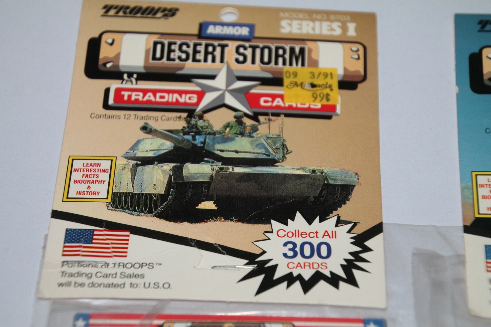 3 Packs of Desert Storm Trading Cards Unopened Armor/Weapons/Aircraft