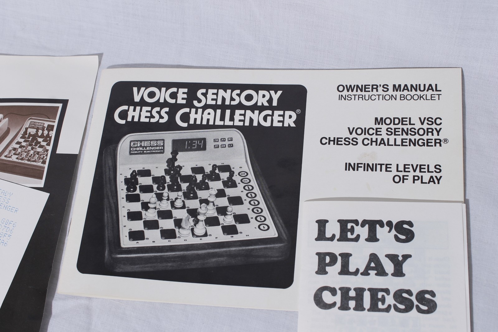 Voice Sensory Chess Challenger VSC Fidelity Electronics Manual/Power Supply