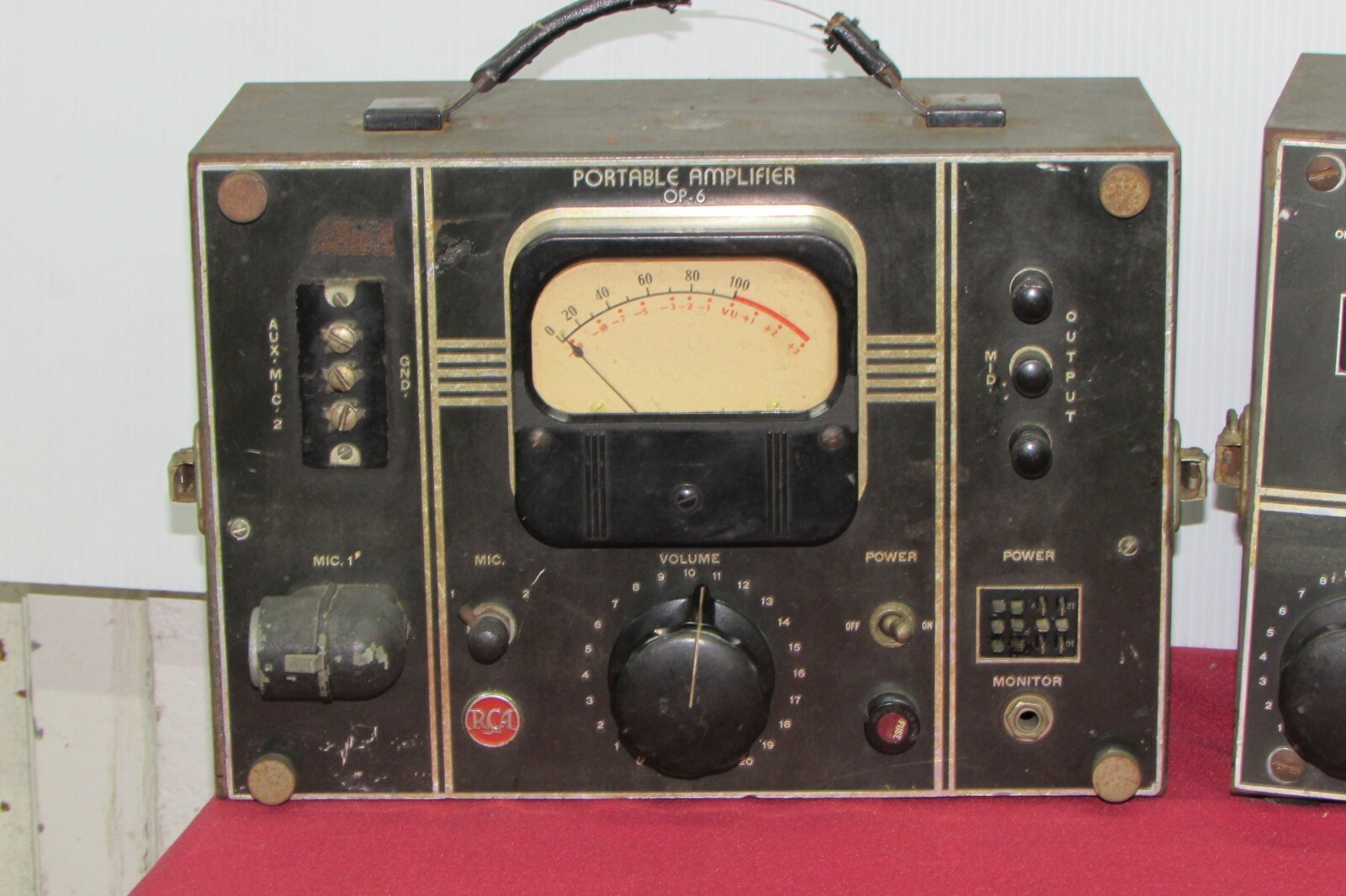 PAIR Vintage RCA OP6 OP7 Portable Tube Broadcast Mixer Amp / Preamp *UNTESTED*