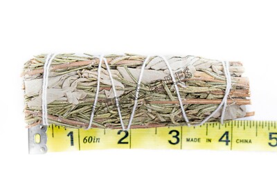 NessaStores CA White Sage + Rosemary Smudge Stick 4'' Bundle (1 pc) #JC-158