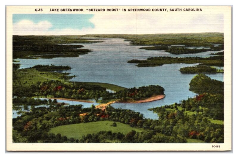 Lake Greenwood, "Buzzard Roost" In Greenwood County, South Carolina Postcard