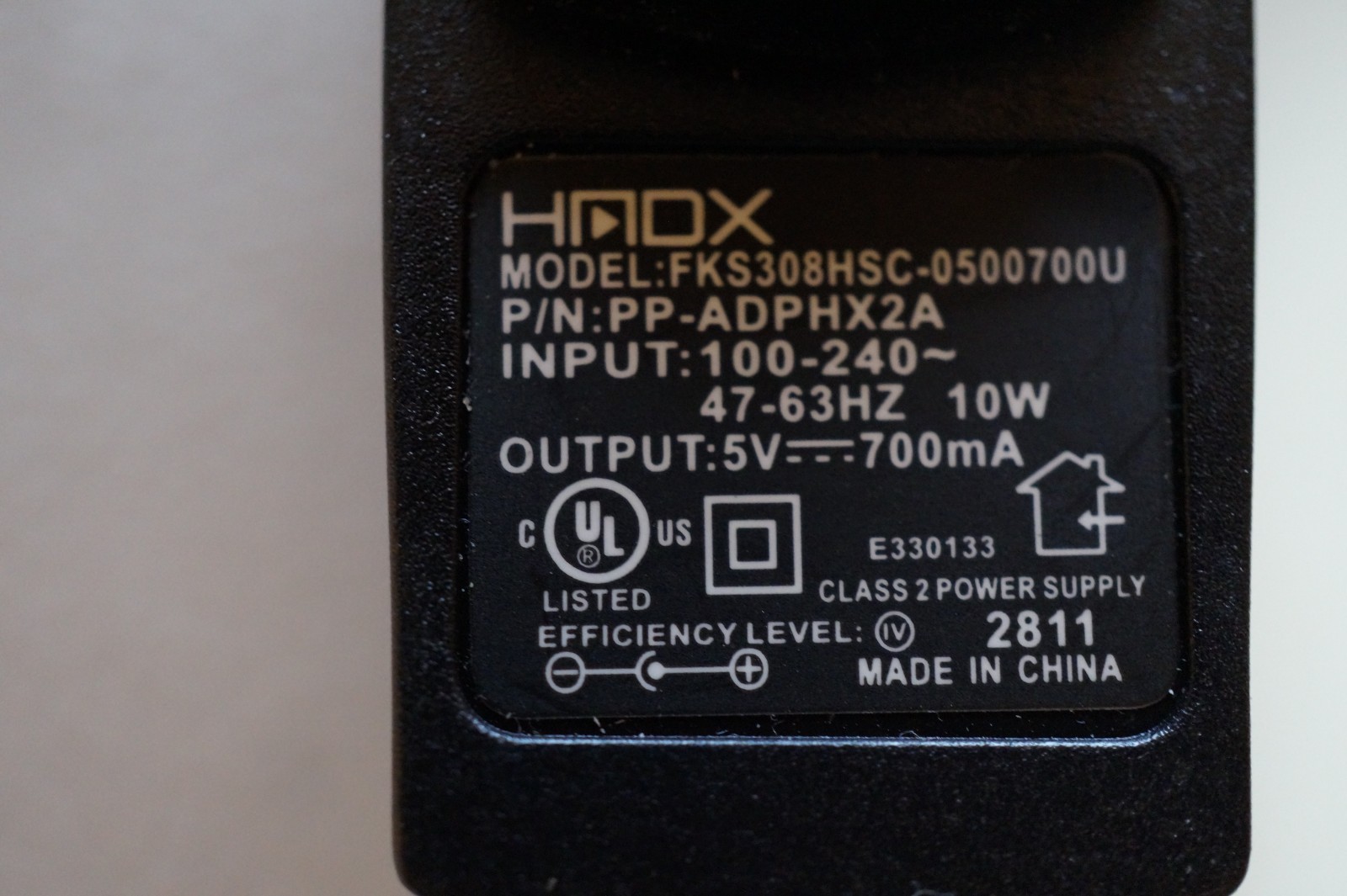 HMDX AC Power Adapter  PP-ADPHX2A  FKS308HSC-0500700U