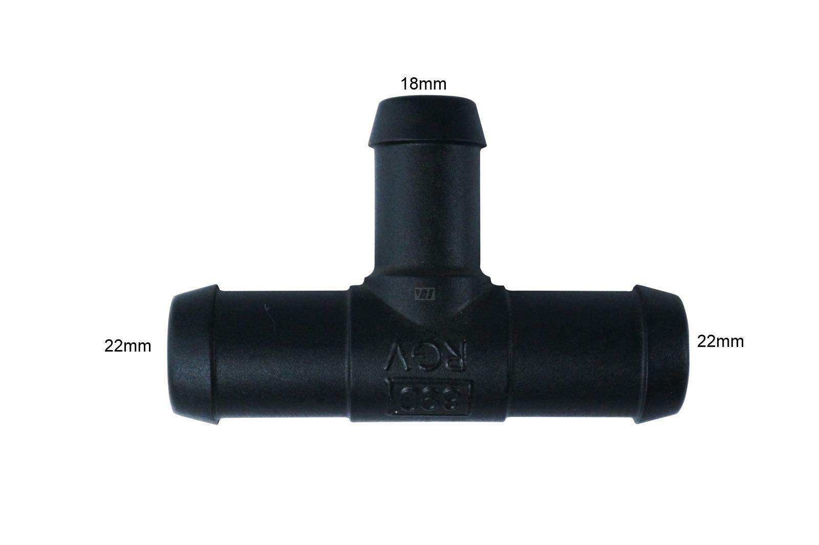 Au/ßendurchmesser 18mm Schlauchverbinder Kunststoff T-St/ück x2 F/ür Schl/äuchen