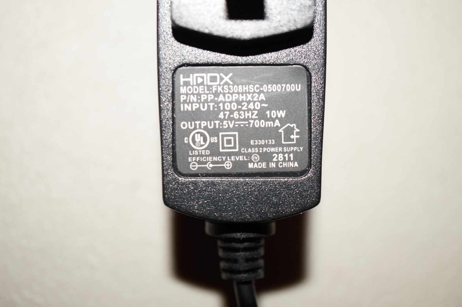 HMDX AC Power Adapter  PP-ADPHX2A  FKS308HSC-0500700U