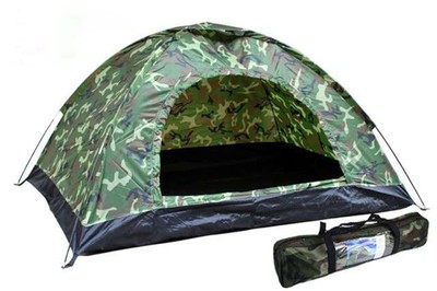 Tienda de Campaña Militar Camuflaje Pesca Caza Camping 2x2m 4 personas 4123c