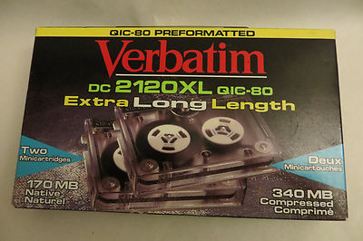 NEW VERBATIM DC2120XL QIC-80 2 MINI FORMATED BACK UP TAPE CARTRIDGES DC 2120 XL