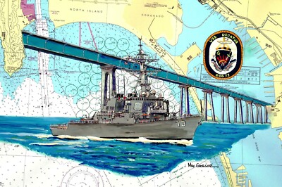 USS Decatur DDG-73 art print US Navy ship destroyer veteran retired sailor gift