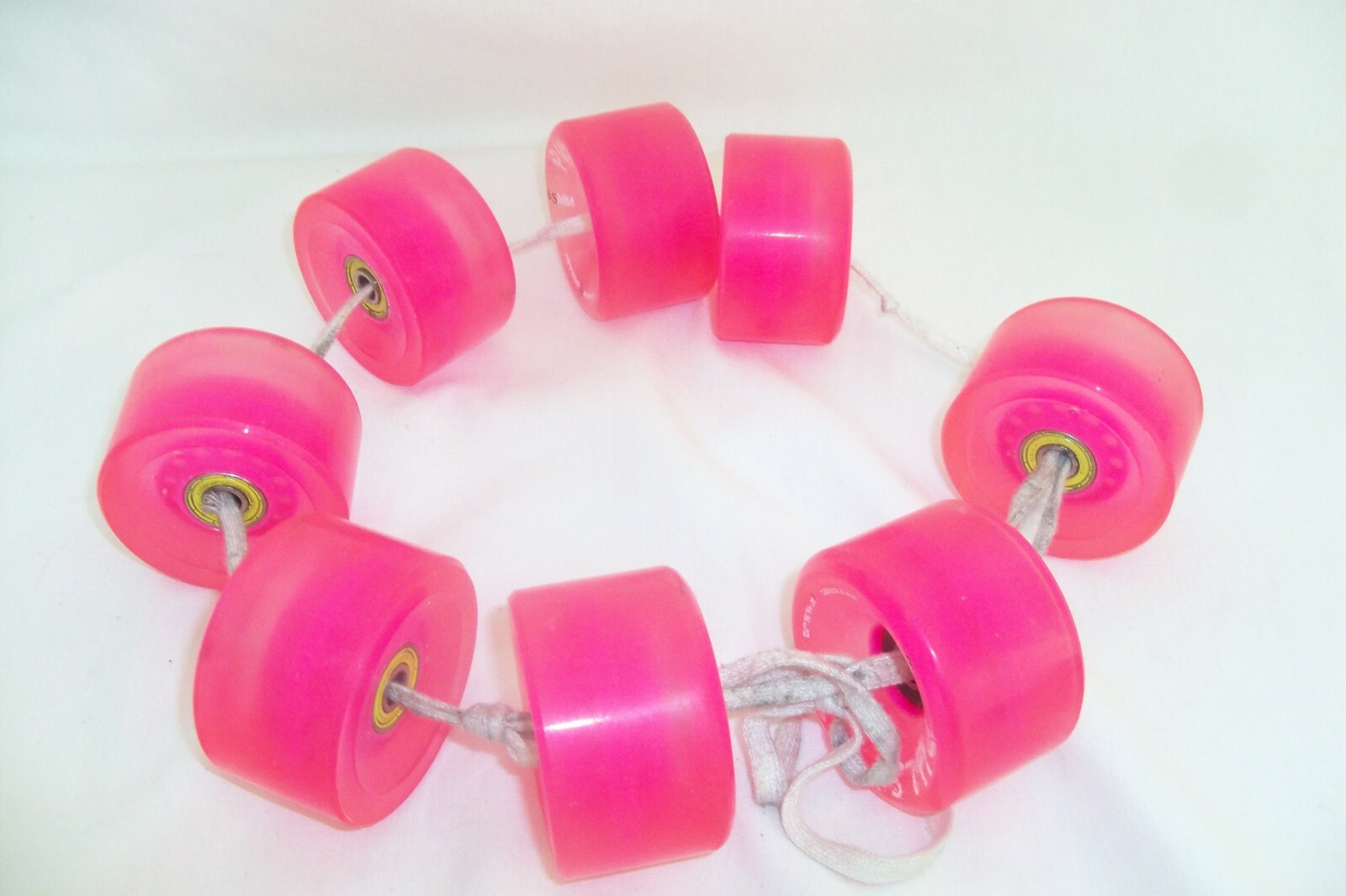 Set Of 8 Pulse Pink Outdoor Roller Skate Wheels 65 MM