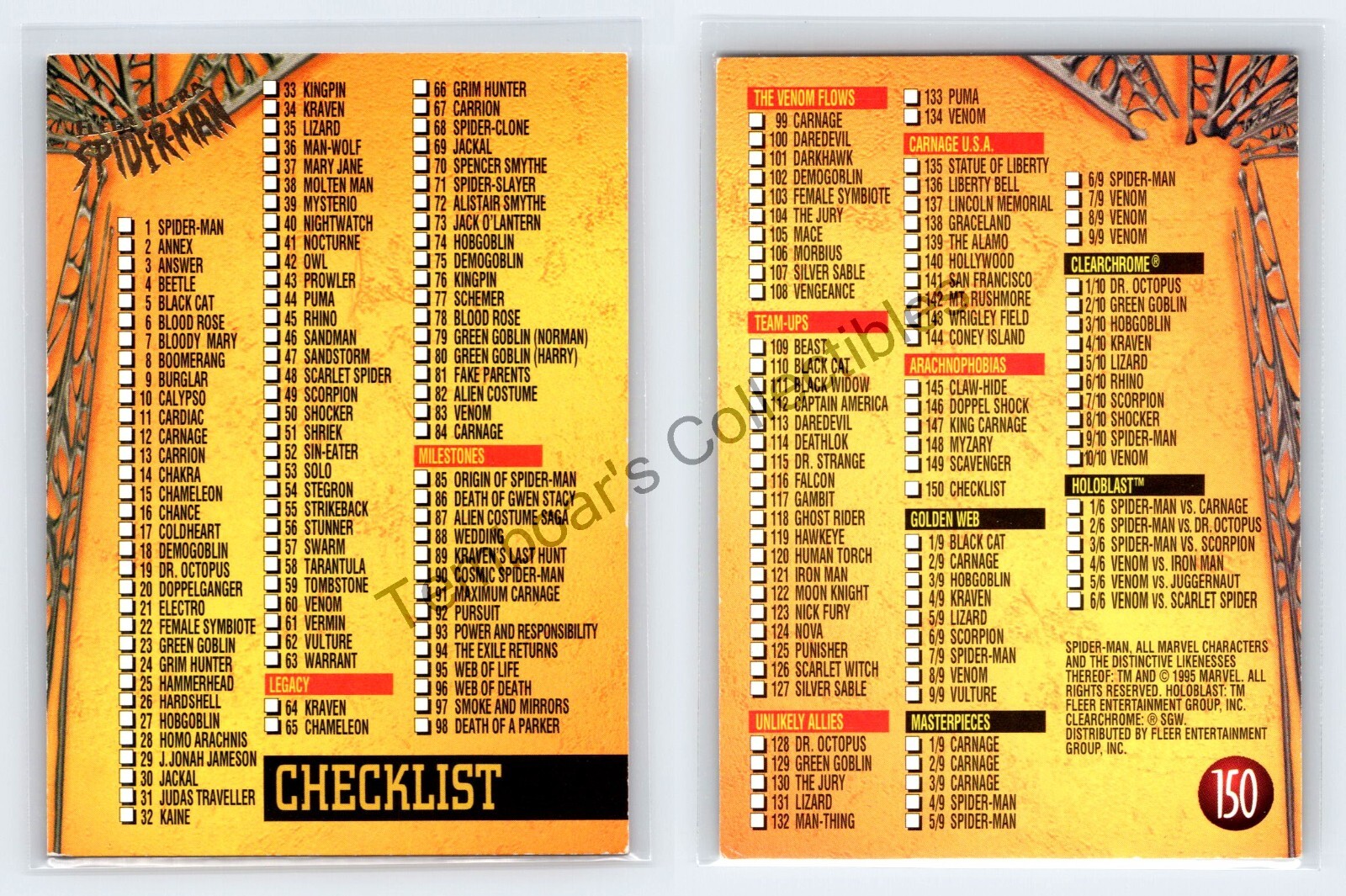 1995 Marvel Fleer Ultra Spider-Man ✨ COMPLETE YOUR SET ##1-150 ✨ [new July 2024]