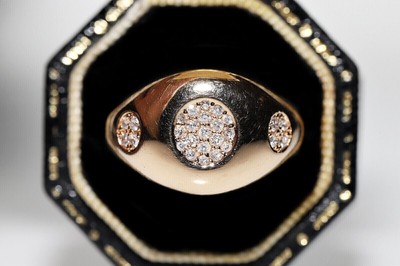 Vintage Art-Deco Circa Gypsy Dom Ring 2.1 Ct Lab-Moissanite 14K Rose Gold Over