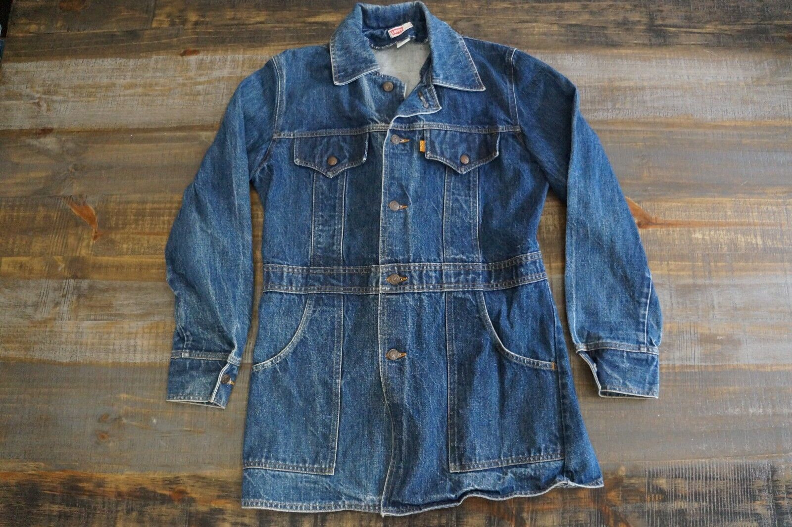 Vintage Levi's Orange Tab Long Split Tail Denim Chore Blazer Jacket Men's Size M Vintage Levi's Orange Tab Long Split Tail Denim Chore Blazer Jacket Men's Size M
