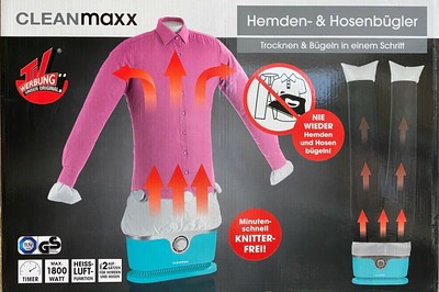 CLEANmaxx Hemdenbügler Hosenbügler Bügelpuppe für Hemden, Blusen, Hose