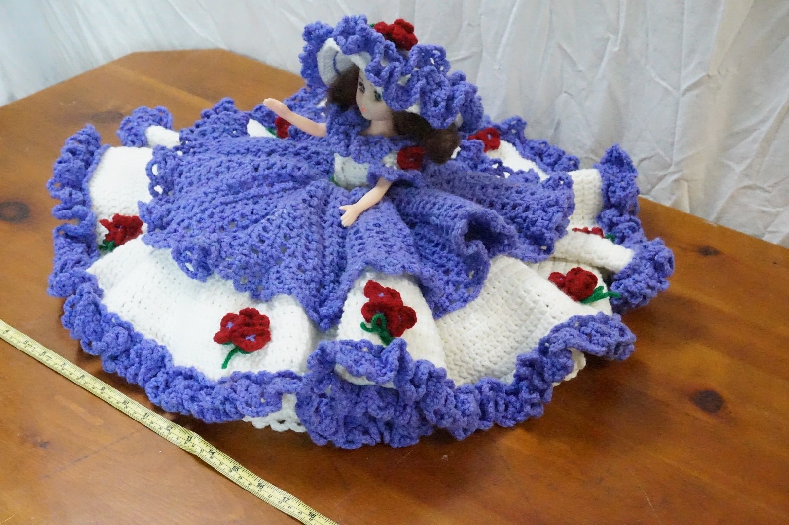 rare vintage princess crocheted doll Grandma 60s Hand Made Folk Art