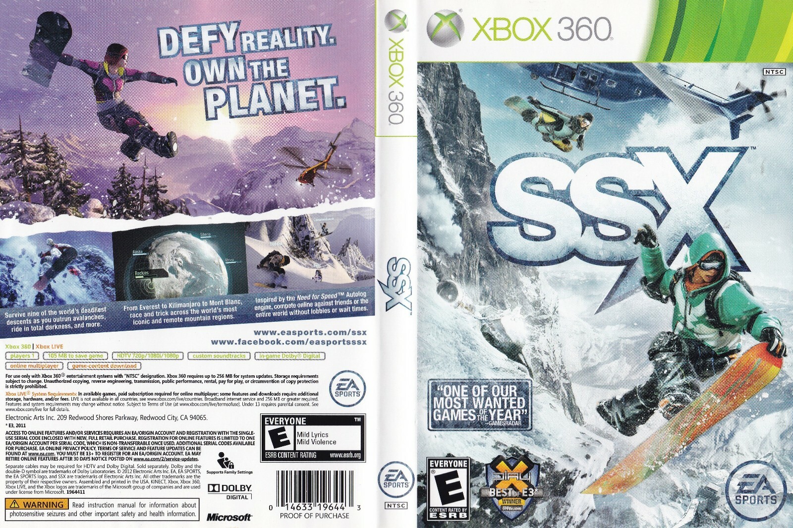 PlayStation4 - ★サウスウィンド★ SSX (Microsoft Xbox 360, 2012) *COMPLETE* 14633196443| eBay