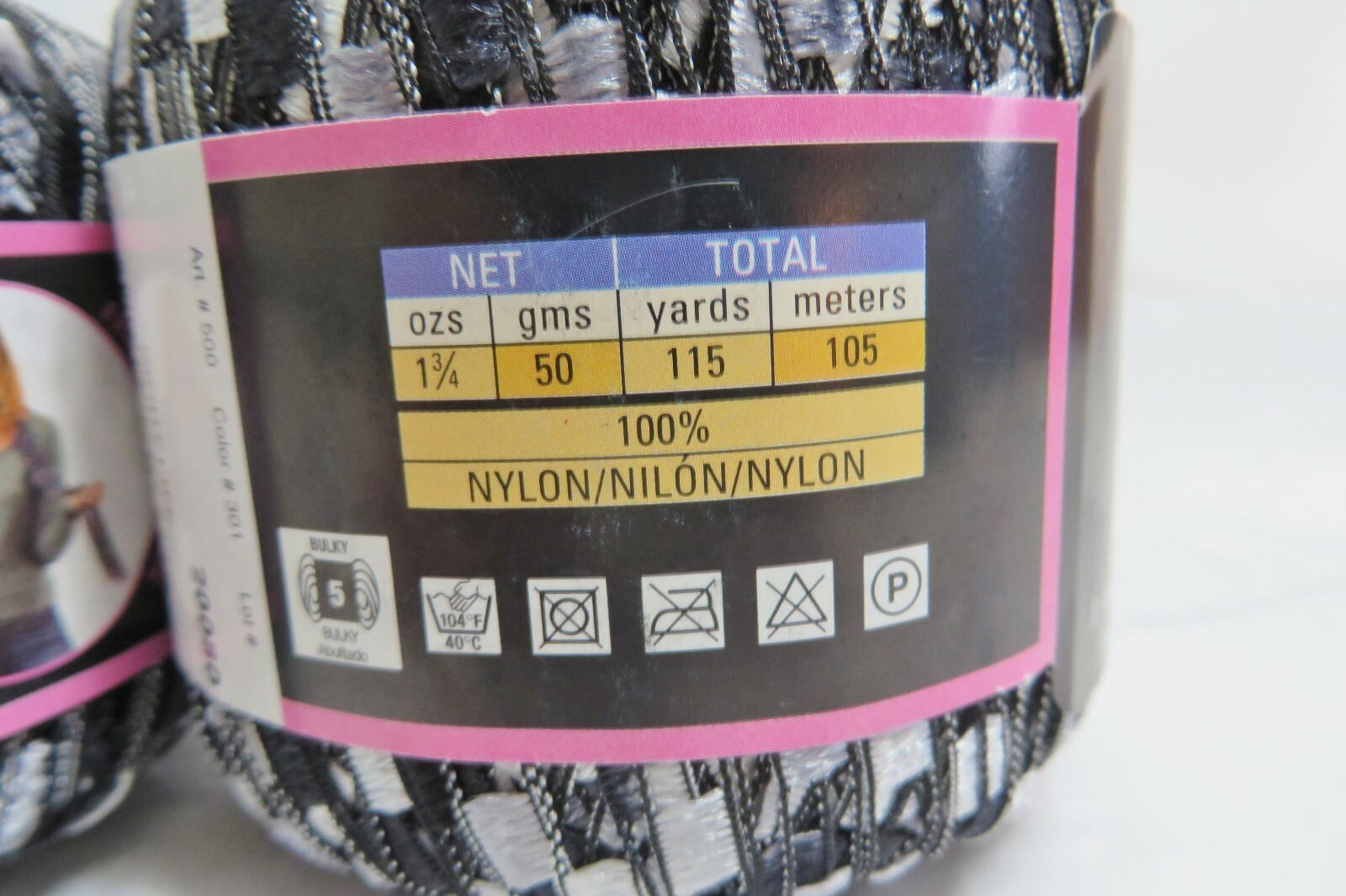 LION BRAND  TRELLIS YARN LOT 2 NIGHT LIFE  # 301 NEW