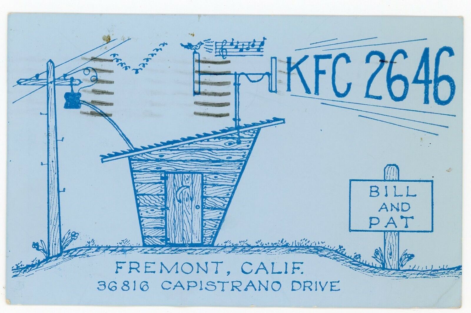 VTG Ham Radio CB Amateur QSL QSO Card Postcard FREMONT VTG Ham Radio CB Amateur QSL QSO Card Postcard FREMONT