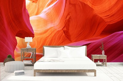 3D Orange Art Architecture Self-adhesive Removable Wallpaper Murals Wall 110