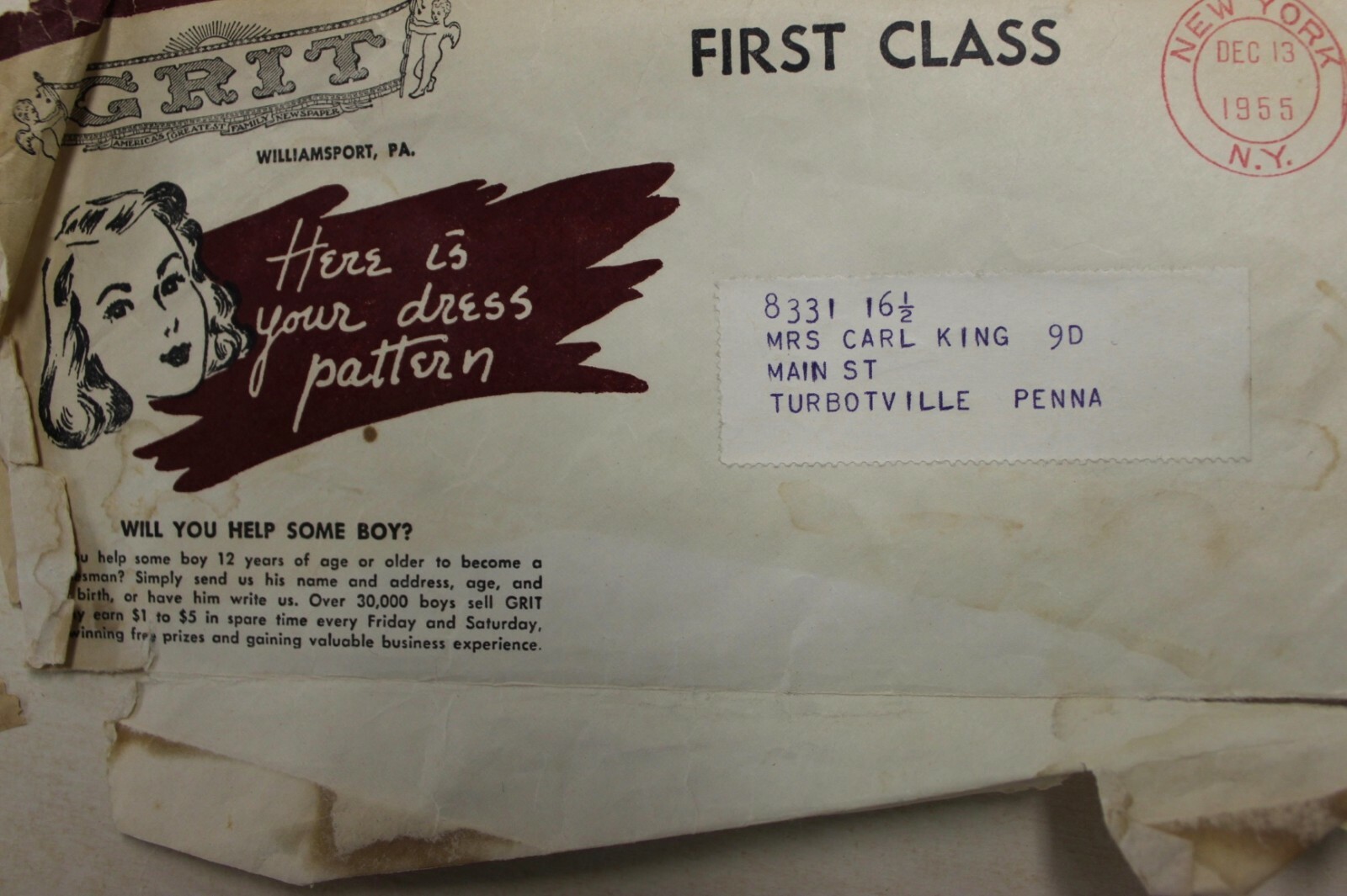 Vtg 1955 Sewing Pattern Grit #8331 WomensTea Gown & Jacket  Bust 35 Sz 16 1/2