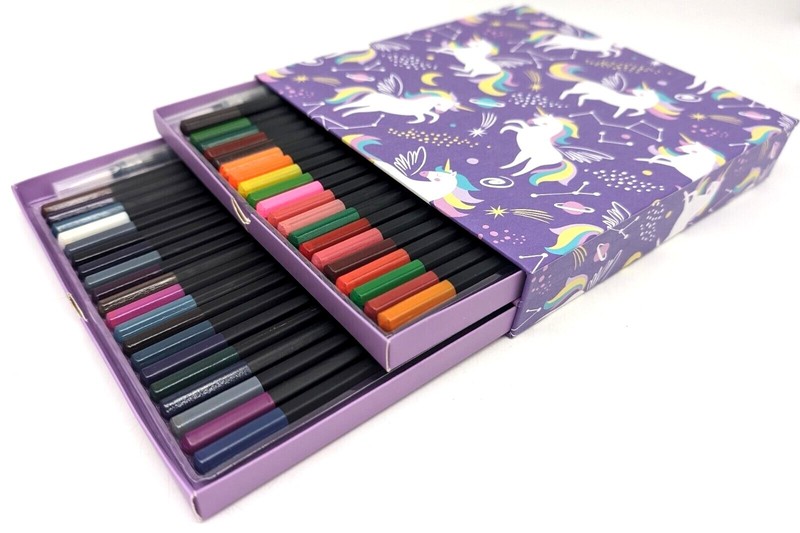 Aquarell Und Wasserstifte 42tlg Set In Deko Aufbewahrungsbox Aquarelle Malen Neu