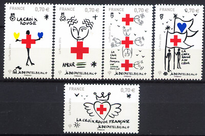 FRANCE 5106/10 CROIX-ROUGE, THE LOVE COLLECTION, 2016, NEUFS xx, TRES BEAUX