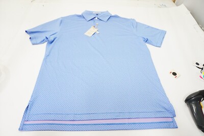 NEW Peter Millar North Flight Jersey Polo Mens Medium Liberty Blue 992C 01219953