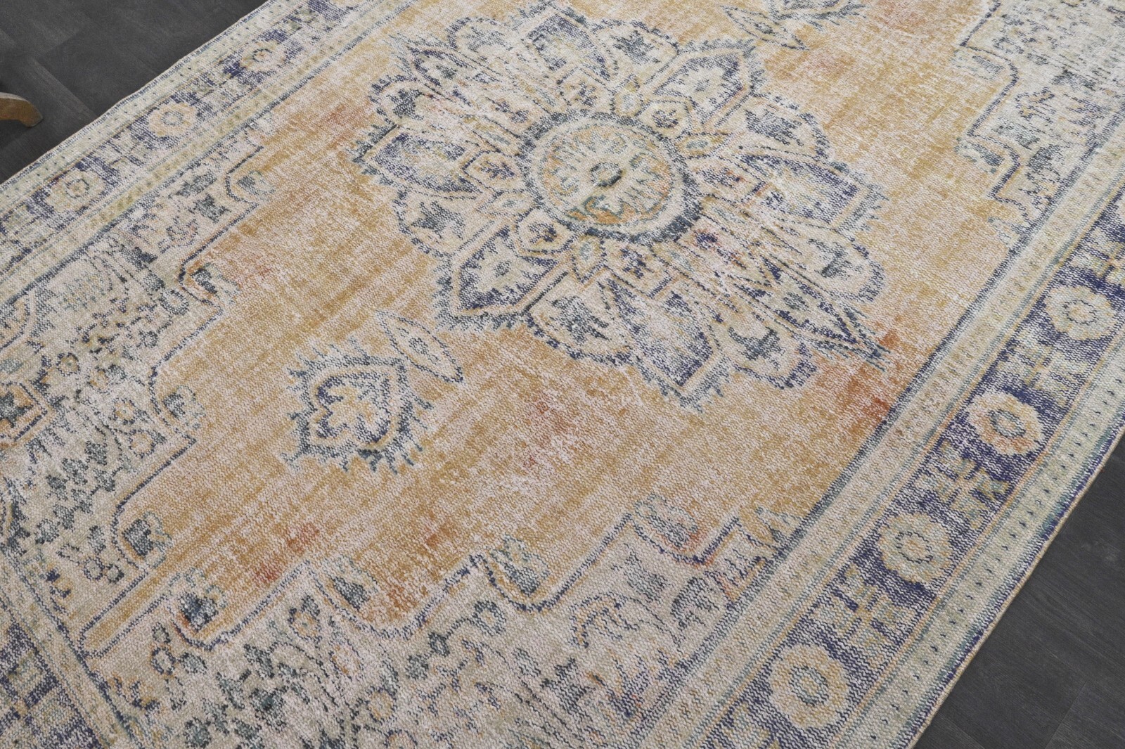 Oushak Turkish Vintage Rug 6x10 Kilim Rug Anatolian Handmade Boho Decor ORANGE