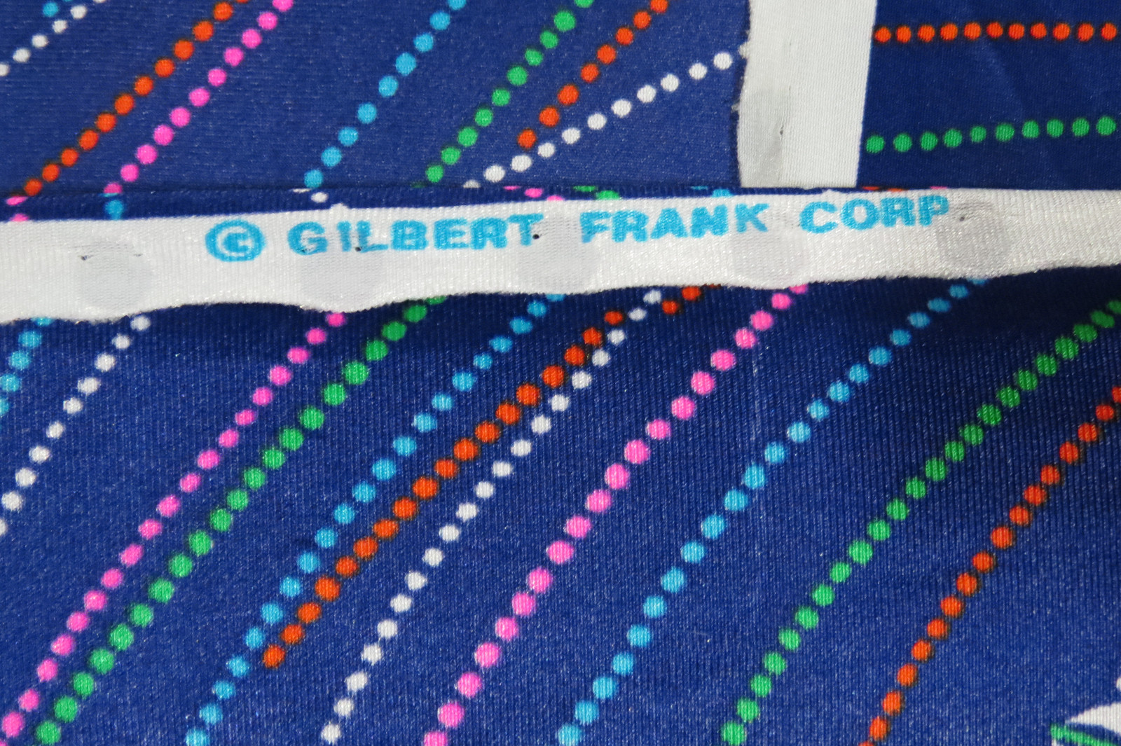 Vintage Retro Gilbert Frank Fabric Blue with Sailboat Design 7 Yards 1960s 1970s