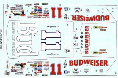 Powerslide #11 Budweiser 1986 Darrell Waltrip Nascar decal