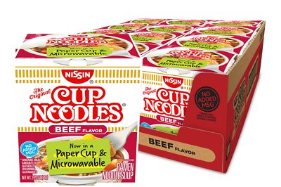 Nissin Cup Noodles Soup Beef Flavor 2.25 oz case of 12