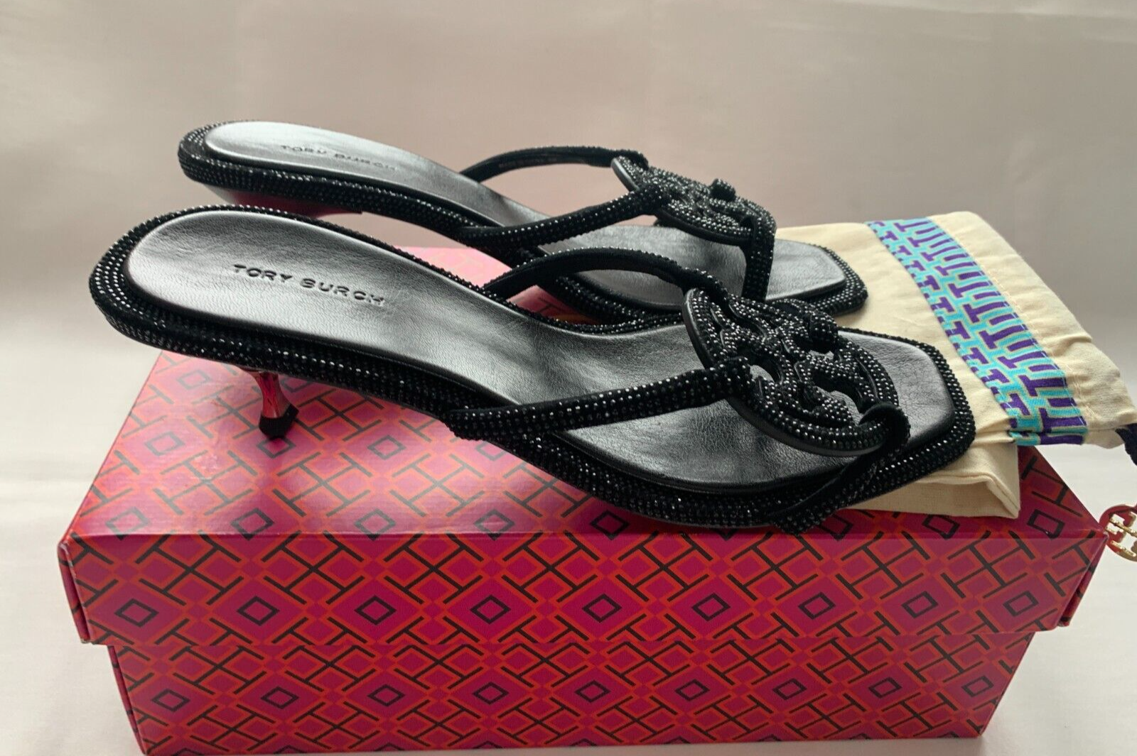 サンダル・ミュール Tory Burch PAVE GEO BOMBE MILLER LOW HEEL SANDAL Geo Bombe Miller Low Heel Sandals – Lee Newman.com
