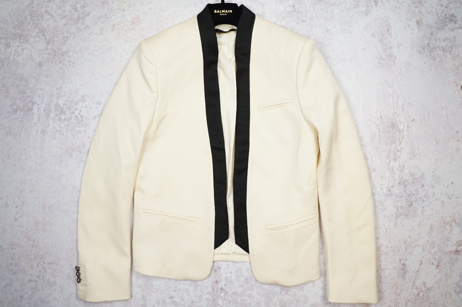 Balmain x H&M Men's Smoking Blazer Jacket White Size 34R EUR