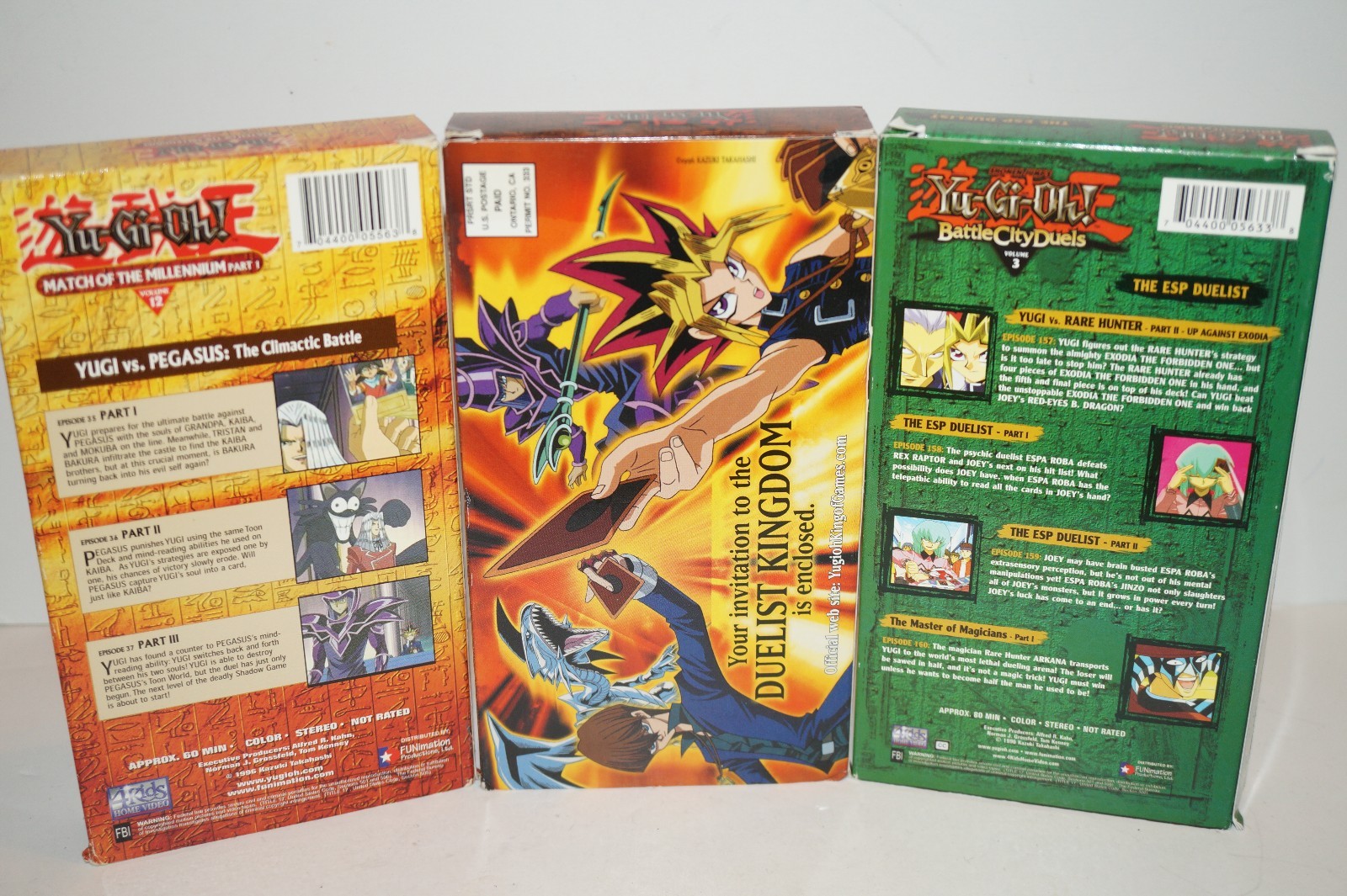 (Lot of 4) Yu-Gi-Oh! VHS Tapes: Promo Video, Match of Millennium, ESP Duelist