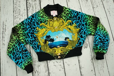【238】VERSACE for H＆M ライダースジャケット レディース VERSACE For H&M Black Biker Gold Studded Zipper Leather