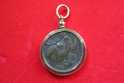 Italy Bumble bee Coin Pendant Italy Bee Coin Italy Bee Coin/Pendant