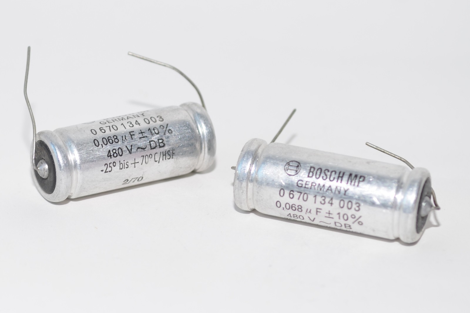 1970s: Matched Pair of Bosch MP Capacitor type 0670134003 1970s: Matched Pair of Bosch MP Capacitor type 0670134003