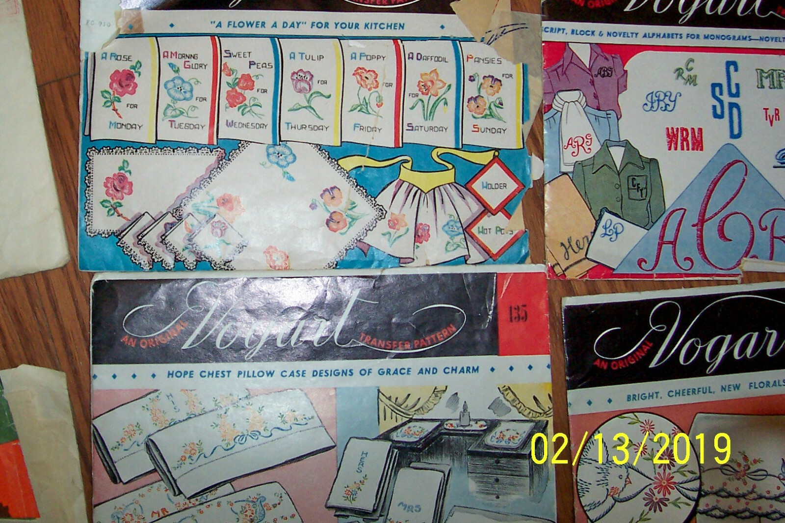 Vintage Vogart Transfer Patterns & Others  Lot 0f 8 Kittens embroidery baby