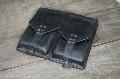 ÖBH Bundesheer BH Magazintasche Leder StG58 2 Magazine schwarz österr. Armee