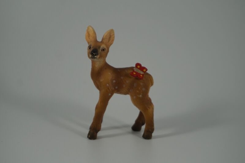 Retired Schleich Wild Life Deer Animal Kids Fawn with Butterfly 14458