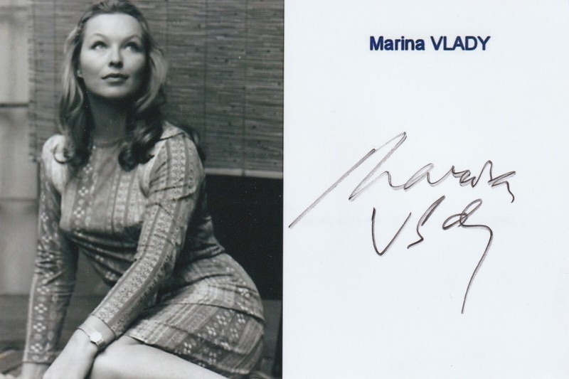 Marina Vlady : Signed Actress World - Autograph Original Authentic / Photo.