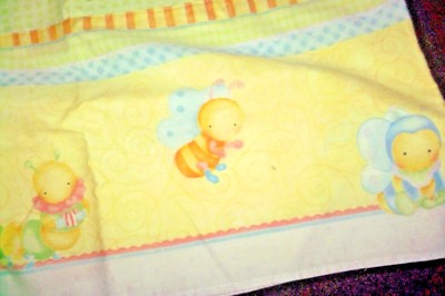 Kidsline Snuggle Bugs Window Valence Baby Nursery Crib Blue Yellow Bee Butterfly