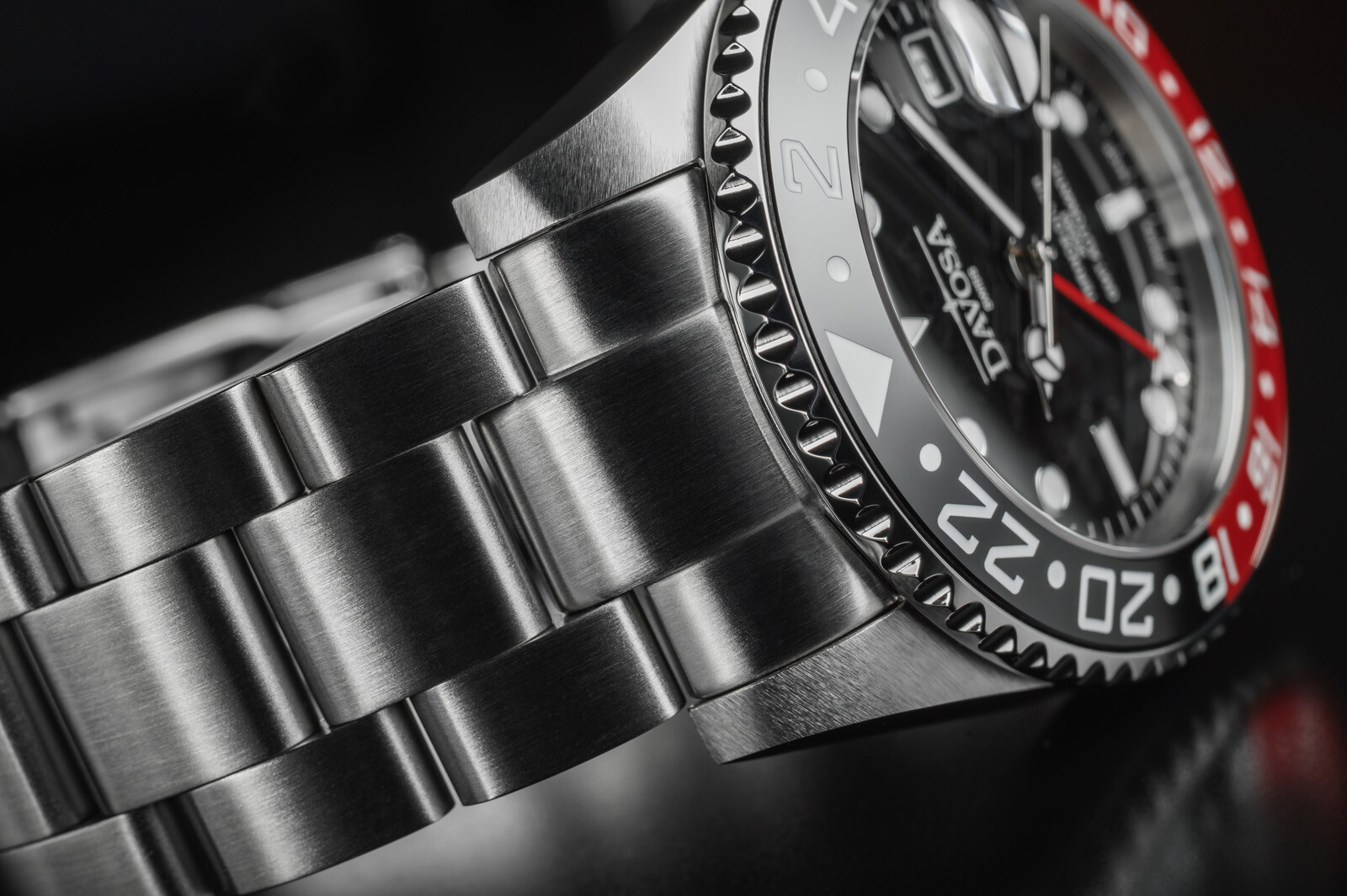 Pre-owned Davosa Ternos Ceramic Automatic Diving Watch Black Red Gmt Bezel 40mm - 16159090