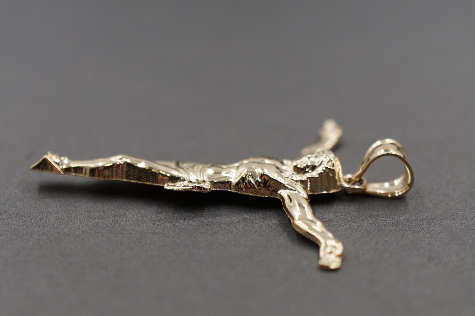 10K Solid Yellow Gold 1.55" Jesus Charm Pendant.